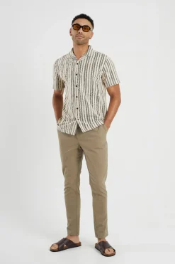 Brave Soul Camisa a rayas manga corta^Hombre Camisas