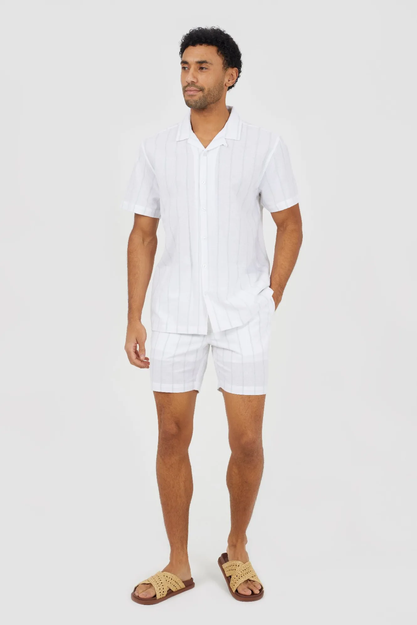 Brave Soul Camisa a rayas manga corta^Hombre Camisas