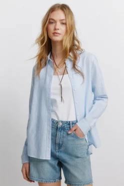 Springfield Camisa b&aacute;sica efecto lino^Mujer Camisas Y Blusas|Lino