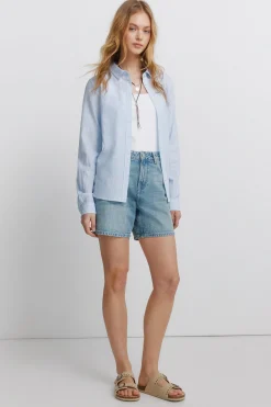 Springfield Camisa b&aacute;sica efecto lino^Mujer Camisas Y Blusas|Lino