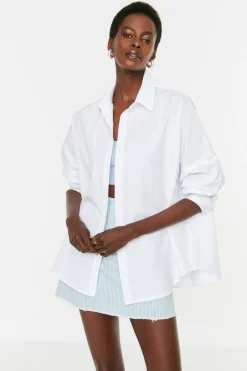 Trendyol Camisa b&aacute;sica oversize^Mujer Camisas Y Blusas