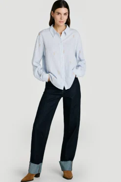 Vila Camisa con bordados de algodón y viscosa^Mujer Camisas Y Blusas