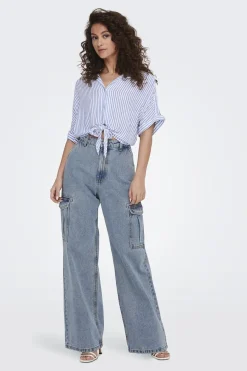 Only Camisa crop manga corta^Mujer Camisas Y Blusas