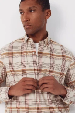 Cortefiel Camisa cuadros oxford slub^Hombre Camisas