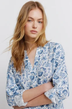 Springfield Camisa cuello mao efecto lino^Mujer Camisas Y Blusas|Lino