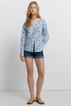 Springfield Camisa cuello mao efecto lino^Mujer Camisas Y Blusas|Lino