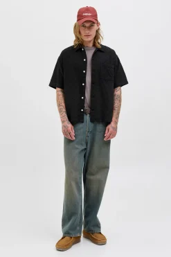 Jack & Jones Camisa de hombre de manga corta con textura^Hombre Camisas