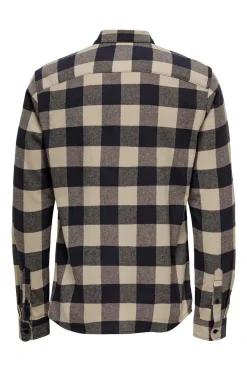 Only & Sons Camisa de hombre de manga larga y cuadros^Hombre Camisas