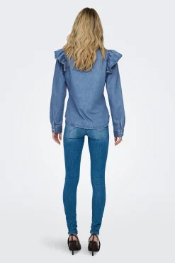 Only Camisa denim con volante^Mujer Camisas Y Blusas
