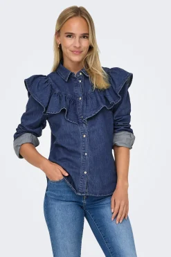 Only Camisa denim con volante^Mujer Camisas Y Blusas