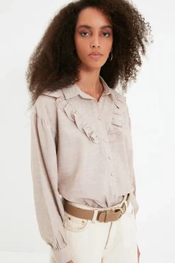 Trendyol Camisa detalle volantes^Mujer Camisas Y Blusas