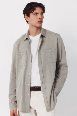 Cortefiel Camisa espiga bolsillos^Hombre Camisas