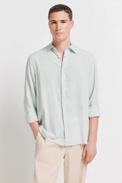 Springfield Camisa fil a fil lino viscosa^Hombre Camisas|Lino