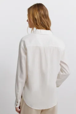 Springfield Camisa lino escote pico^Mujer Camisas Y Blusas|Lino