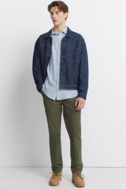 Springfield Camisa lino viscosa bolsillos^Hombre Lino|Camisetas