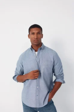 Cortefiel Camisa lisa oxford slub^Hombre Camisas