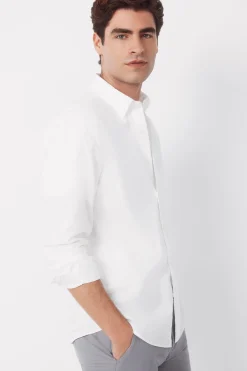 Cortefiel Camisa lisa popelín^Hombre Camisas