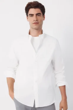 Cortefiel Camisa lisa popel&iacute;n^Hombre Camisas