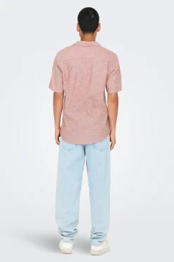 Only & Sons Camisa manga corta lino^Hombre Camisas|Lino