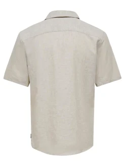 Only & Sons Camisa manga corta lino^Hombre Camisas|Lino