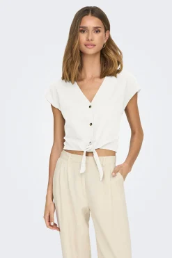 JDY Camisa manga corta nudo^Mujer Camisas Y Blusas|Lino