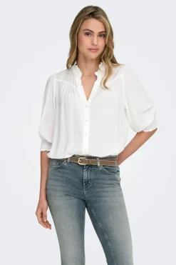 Only Camisa manga el&aacute;stica 3/4^Mujer Camisas Y Blusas