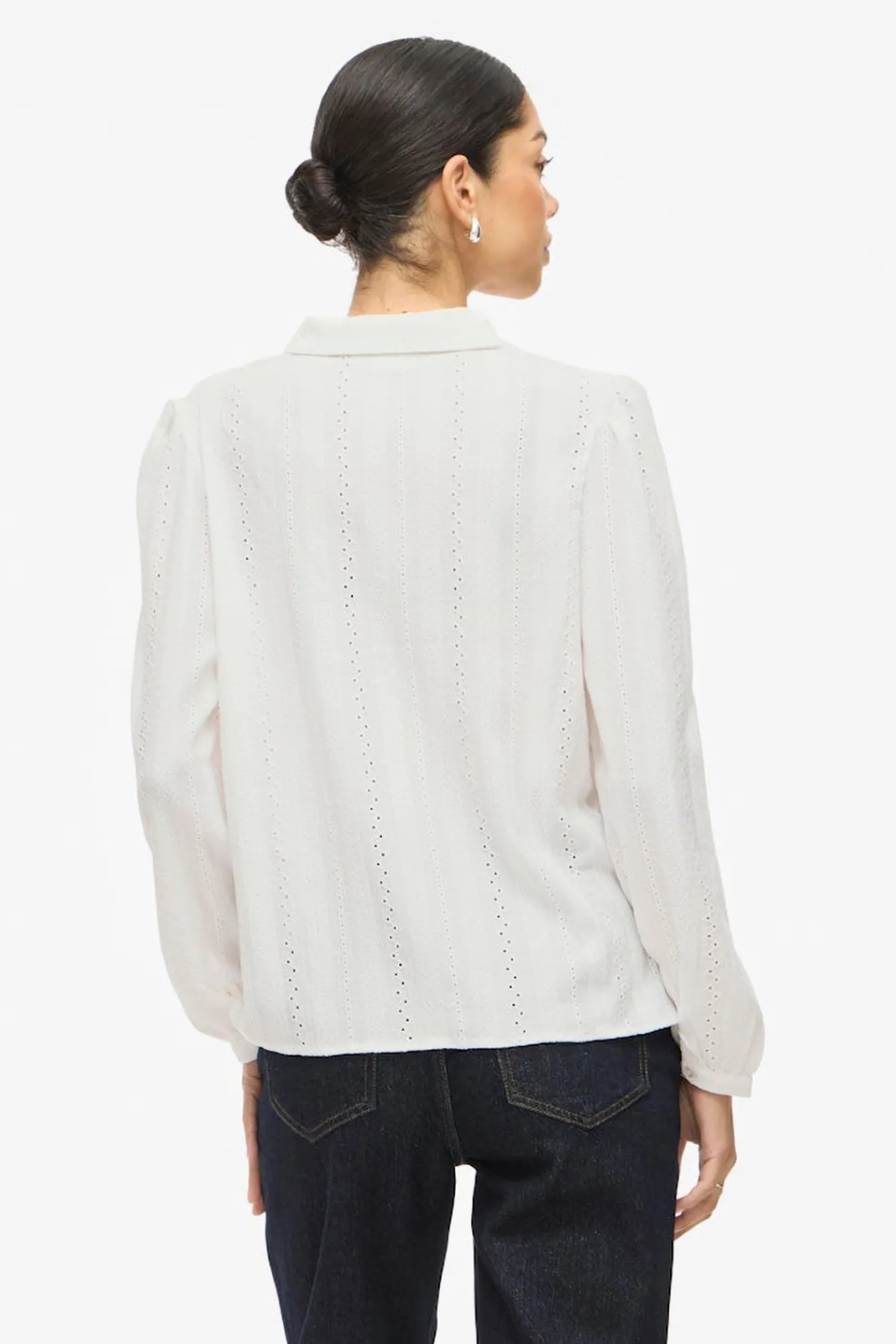 Vila Camisa manga larga con bordado inglés^Mujer Camisas Y Blusas