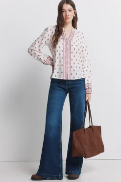 Springfield Camisa manga larga estampada^Mujer Camisas Y Blusas