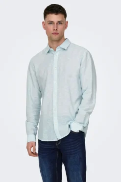 Only & Sons Camisa manga larga lino^Hombre Camisas|Lino
