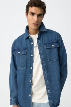 Tiffosi Camisa Oversized de Denim^Hombre Camisas