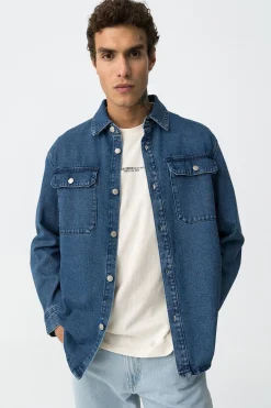 Tiffosi Camisa Oversized de Denim^Hombre Camisas