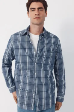 Cortefiel Camisa popelín cuadros^Hombre Camisas