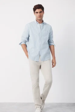 Cortefiel Camisa popel&iacute;n rayas^Hombre Camisas