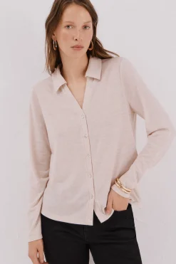 Cortefiel Camisa punto el&aacute;stico^Mujer Camisas Y Blusas