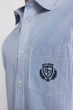 Springfield Camisa rayas bordado en bolsillo^Hombre Camisas