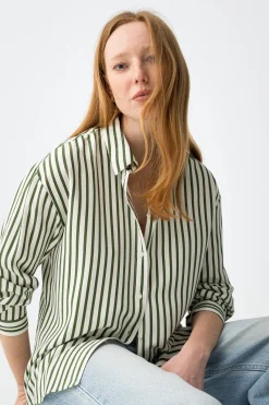 Tiffosi Camisa relaxed manga larga cruda^Mujer Camisas Y Blusas