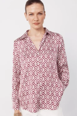 Cortefiel Camisa satinada^Mujer Camisas Y Blusas