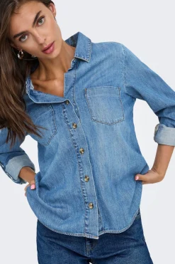 Only Camisa vaquera bolsillos frontales^Mujer Camisas Y Blusas