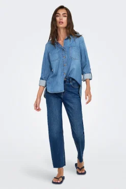 Only Camisa vaquera bolsillos frontales^Mujer Camisas Y Blusas