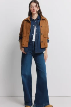 Springfield Camisa vaquera bolsillos algod&oacute;n^Mujer Camisas Y Blusas