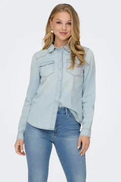 Only Camisa vaquera de manga larga^Mujer Camisas Y Blusas