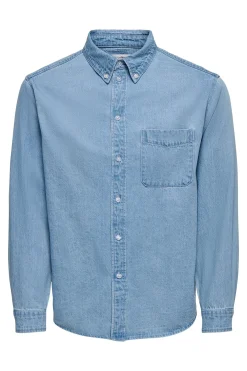Only & Sons Camisa vaquera manga larga^Hombre Camisas