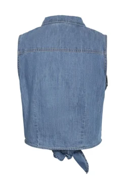 Noisy May Camisa vaquera sin mangas anudada^Mujer Camisas Y Blusas|Total Look