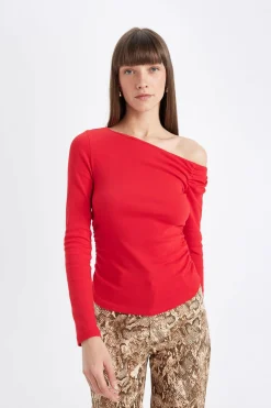 DeFacto Camiseta asim&eacute;trica^Mujer Basic Bar