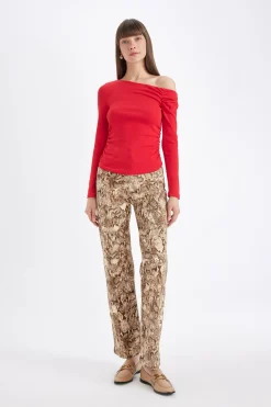 DeFacto Camiseta asim&eacute;trica^Mujer Basic Bar