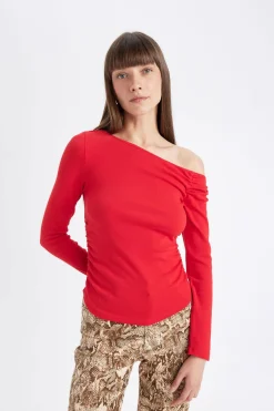 DeFacto Camiseta asim&eacute;trica^Mujer Basic Bar