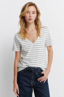 Springfield Camiseta b&aacute;sica algod&oacute;n cuello pico^Mujer Camisetas|Basic Bar