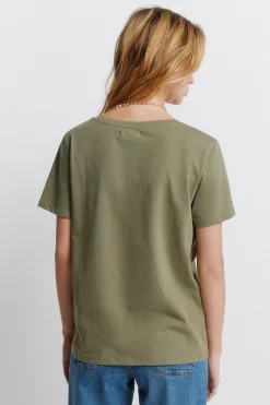 Springfield Camiseta b&aacute;sica algod&oacute;n cuello pico^Mujer Camisetas|Basic Bar