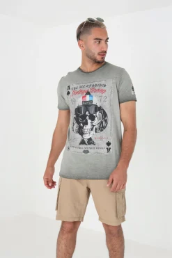 Brave Soul Camiseta calavera manga corta^Hombre Camisetas