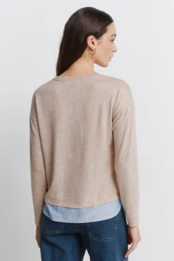 Springfield Camiseta combinada botones lateral^Mujer Camisetas